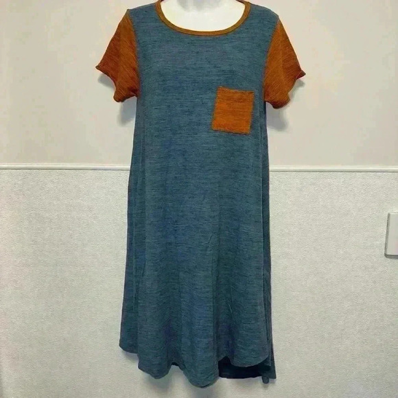Lularoe Dress for Women Size S Blue & Orange / High Low Design/ Short Sleeve - Picture 4 of 12